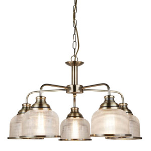 Deckenleuchte, Silber, 5 Lichtpunkte, H 88 cm, BISTRO II