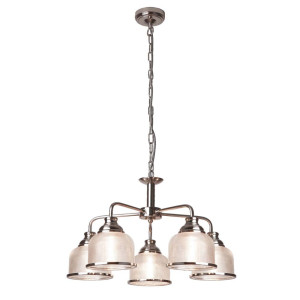 Deckenleuchte, Silber, 5 Lichtpunkte, H 88 cm, BISTRO II