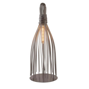 Tischleuchte, Grau, Gedrehter Käfig, H 78 cm, CARAFFE