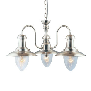 Deckenleuchte, Satin-Silber, Glas, Dimmbar, Wassertropfen
