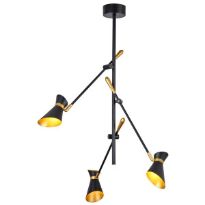 LED Deckenleuchte, Gold, Schwarz, H 69 cm, DIABLO