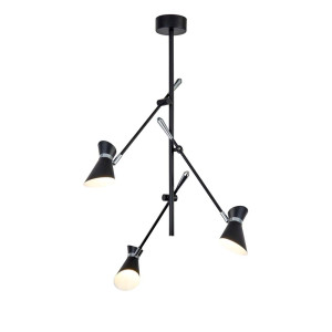 LED Deckenleuchte, Chrom, Schwarz, H 69 cm, DIABLO