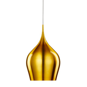 Pendelleuchte, Aluminium goldfarben, H 160 cm