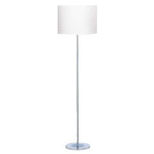 Stehleuchte, Chrom, Silber, Textil-Schirm, H 151 cm, CARTER