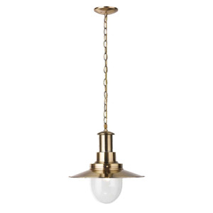 Pendelleuchte, Antik Messing, H 94 cm, FISHERMAN