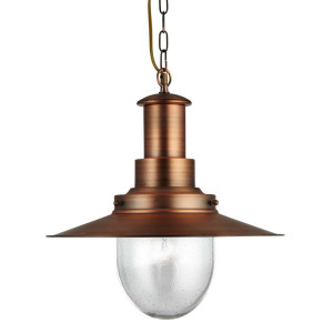 Pendelleuchte, Kupfer, H 94 cm, FISHERMAN