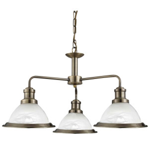 Deckenleuchte, Antik Messing, H 88 cm, BISTRO