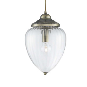 Pendelleuchte, Antik Messing, H 100 cm, PINEAPPLE