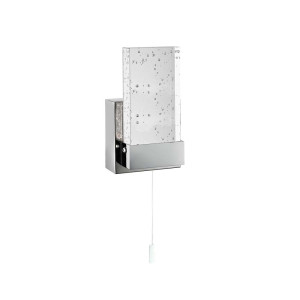 LED Wandleuchte, Chrom, Edelstahl, plattiert, Glas, Blasen