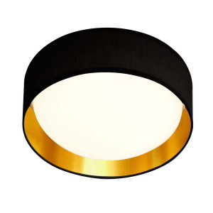LED Deckenleuchte, Stahl, Fabric, weiß, schwarz-gold