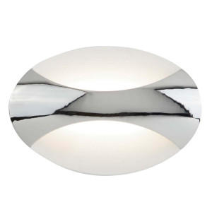 LED Wandleuchte, Chrom, Weiß, 21 cm, WALL