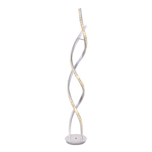 LED Kristall Stehlampe, Chrom,  Fernbedienung, H 116 cm,  PILLA