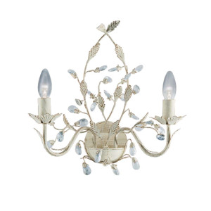 Wandleuchte, Gold, Creme, H 40 cm, ALMANDITE