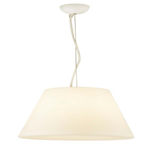 LED Pendelleuchte, Edelstahl, Weiß, H 125 cm