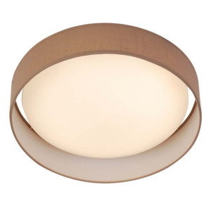 LED Deckenleuchte, Stahl, Fabric, braun-weiß, Treiber, Kabel