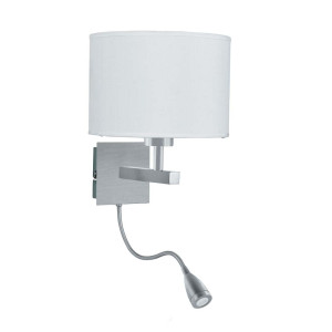 LED Wandleuchte, Silber, Flexo-Arm, H 25 cm, WALL
