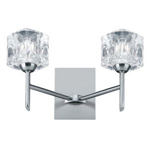 Wandleuchte, Silber, H 27,5 cm, ICE CUBE