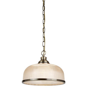 Pendelleuchte, Antik Messing, H 77 cm, BISTRO II