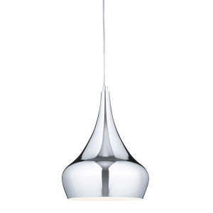 Pendelleuchte, Metall, Chrom, Glas, Tropfen Design, dimmbar