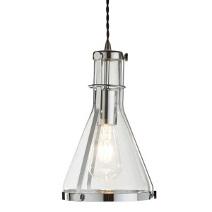 Pendelleuchte, Chrom, H 120 cm, METAL AND GLASS PENDANTS