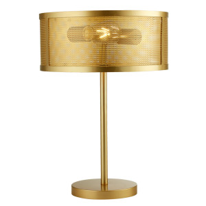 Tischleuchte, Baustahl, Fischnetz-Design, gold, H 50 cm