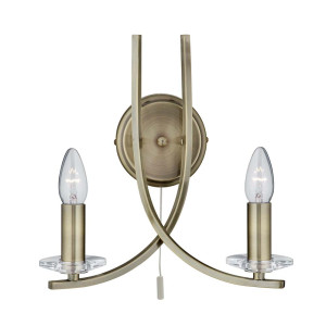 Wandleuchte, Antik Messing, 30 cm, ASCONA