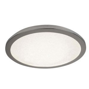 LED Deckenleuchte, Chrom, Kristallsandeffekt, 30 cm
