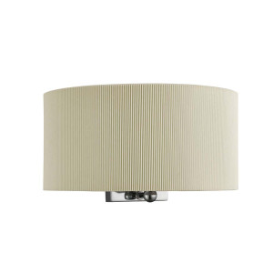 Wandleuchte, Chrom, Creme, 30 cm, DRUM PLEAT