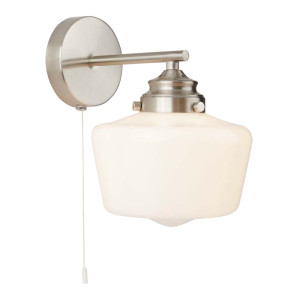 Wandleuchte, Silber, H 22,5 cm, Verstellbar, SCHOOL HOUSE