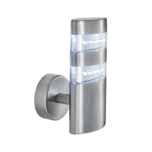 LED Wandleuchte, Silber, Edelstahl, H 19,5 cm, INDIA