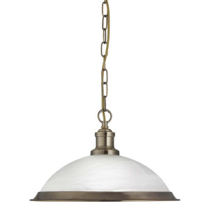 Pendelleuchte, Antik Messing, H 77 cm, BISTRO