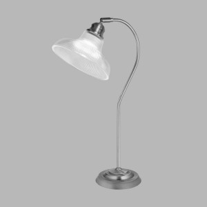 Tischleuchte, Silber, Art-Deko-Schirm, H 46 cm, BISTRO III