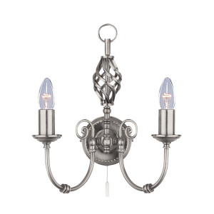 Wandleuchte, Silber H 33 cm, ZANZIBAR