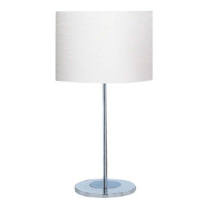 Tischleuchte, Chrom, Silber, Textil-Schirm, H 62 cm, CARTER