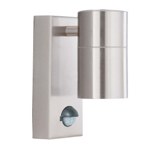 LED Wandleuchte, Edelstahl, H 15 cm, Sensor