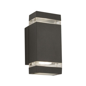 LED Wandleuchte, Aluminium, Schwarz, H 23,5 cm