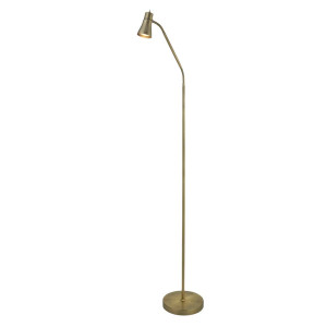 Stehleuchte, Baustahl, Antik Brass, Spot beweglich