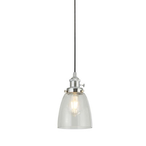 Pendelleuchte, Aluminium, Chrom, Glas, klar, dimmbar