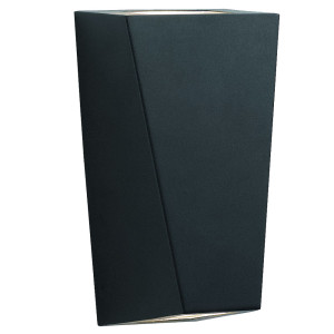 LED Wandleuchte, Aluminium, Edelstahl, schwarz, H 21,5 cm