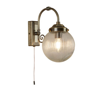 Wandleuchte, Antik Messing, H 27 cm, BELVUE