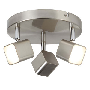 LED Deckenleuchte, Silber, 24 cm, Strahler, QUAD