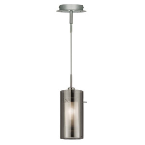 Hängelampe, Glas, rauchfarben, H 112 cm