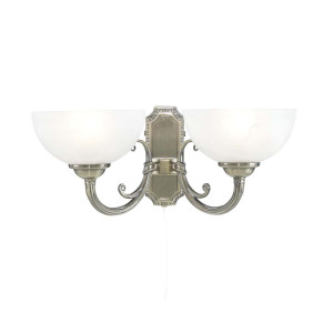 Wandleuchte, Antik Messing, 42 cm, WINDSOR