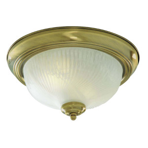 Deckenleuchte, Glas opal, messing-antik, 29 cm