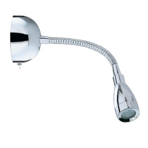 LED Wandleuchte, Chrom, Flexo-Arm, H 28,5 cm