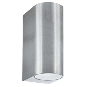 LED Up & Down Wandleuchte, Silber, H 15 cm