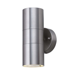 LED Außen Wandleuchte, Edelstahl, Glas, Röhre, IP44