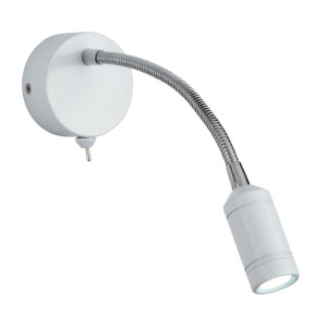 LED Wandleuchte, Chrom, Weiß, Flexo-Arm, H 24 cm