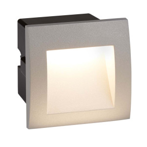 1W Ankle Led Innen / Aussen Einbauquadrat, Grau 4000K Glas
