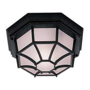 Außen Deckenleuchte, Aluminium, Glas, dimmbar, schwarz, IP44